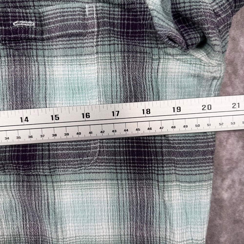 Patagonia Mens Large Plaid Short Sleeve Organic Cotton Button Down Shirt Green - Picture 6 of 8